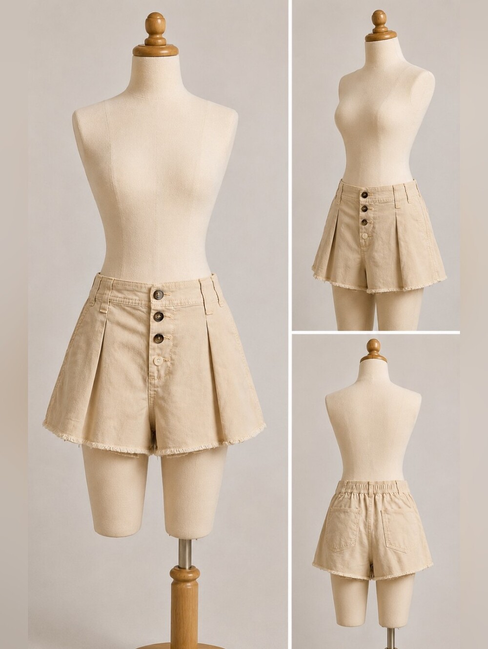 Anthropologie Beige Skort XS Coquette Boho Mini Summer Chic